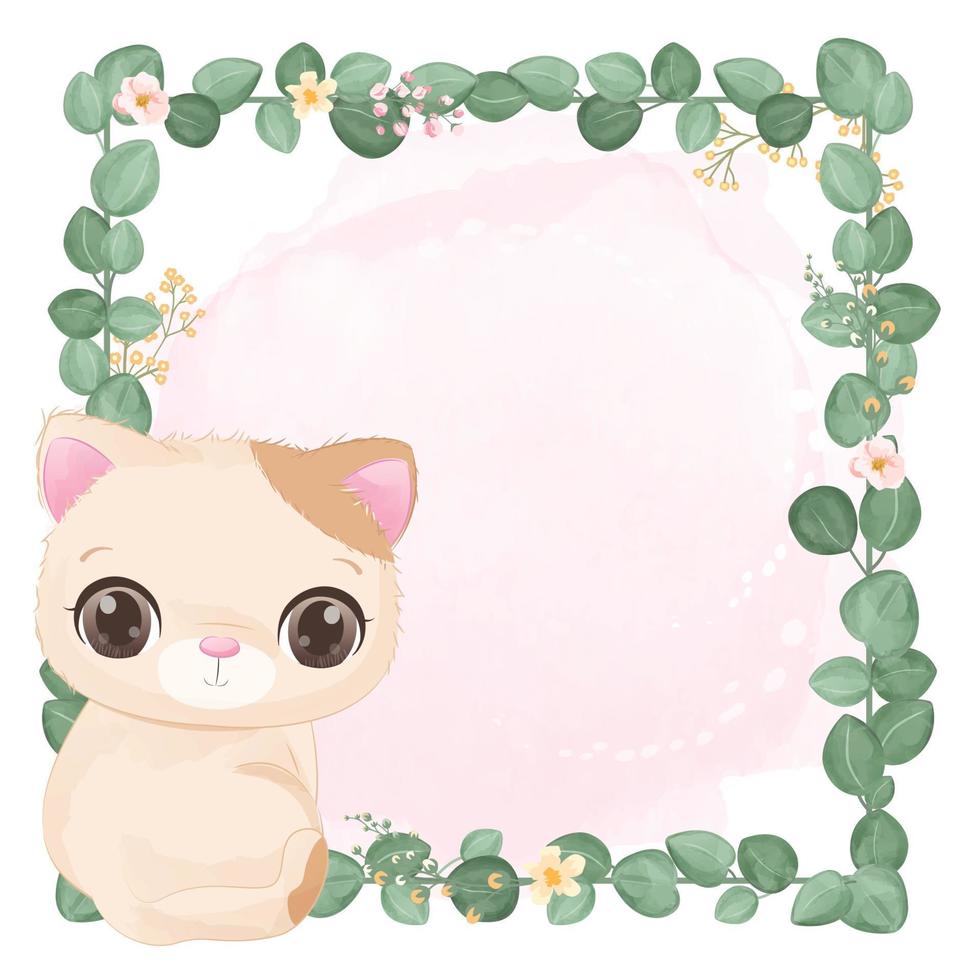 Cute Little Cat Illustration for Decorative Background vector