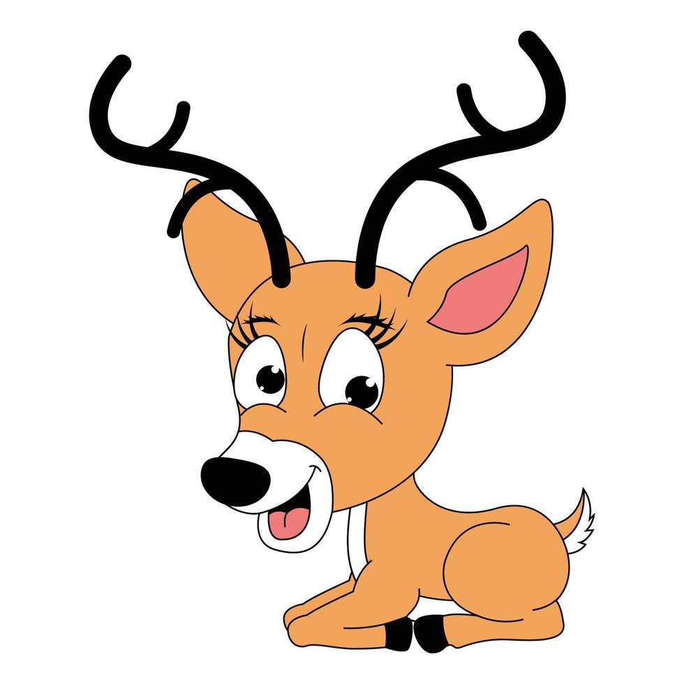 cute deer animal cartoon graphic vector