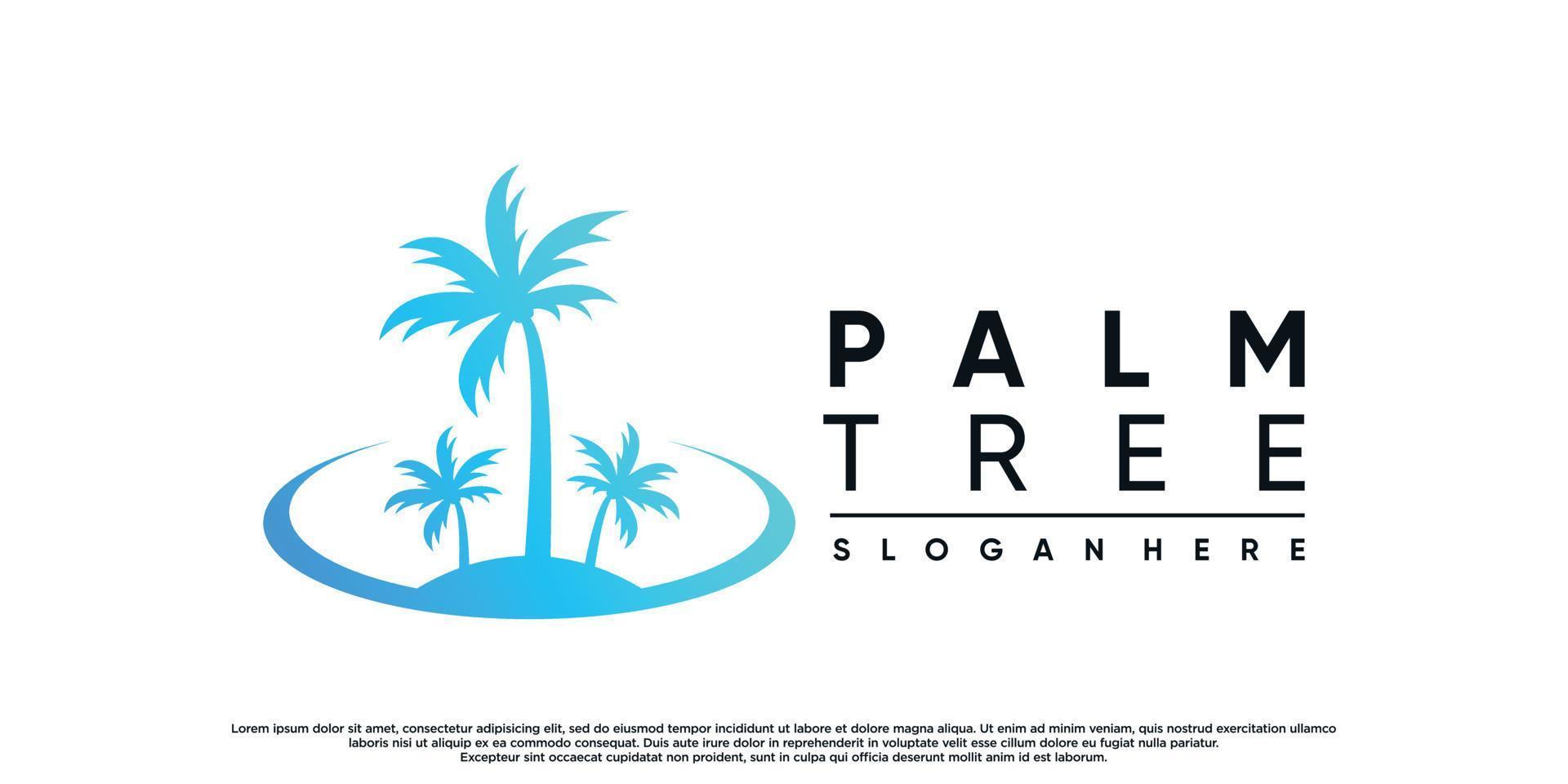 Palm tree or palm logo design with creative concept Premium Vector