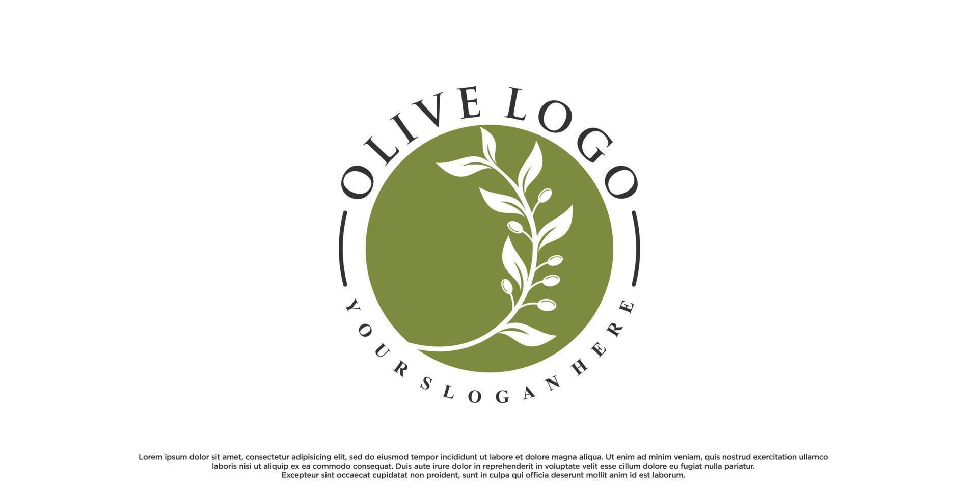 Olive oil logo design with modern concept Premium Vector