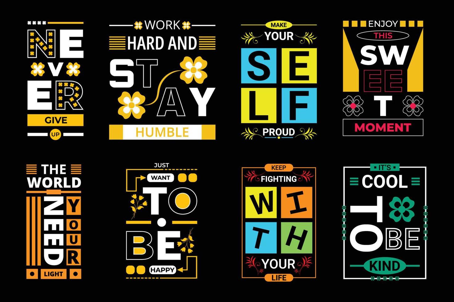 typography t shirt design bundle vector