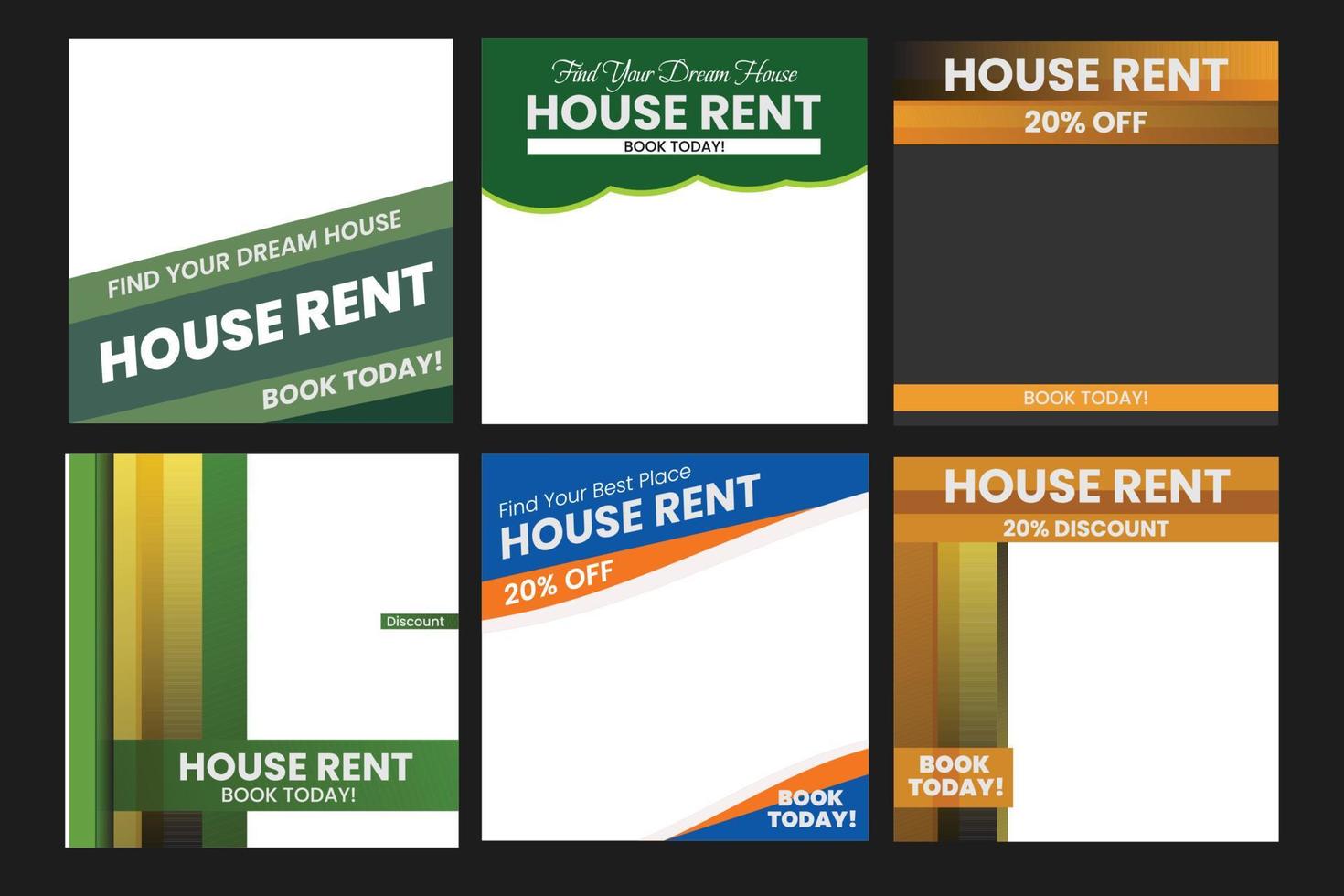 home rent social media template web banner vector