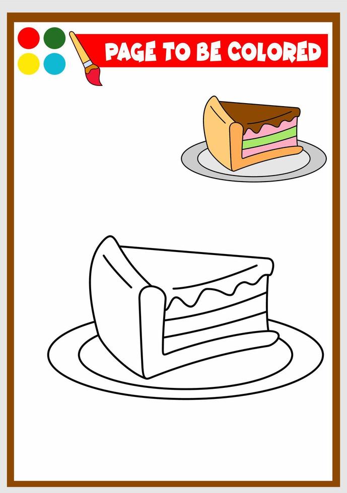 coloring book for kids. cake vector