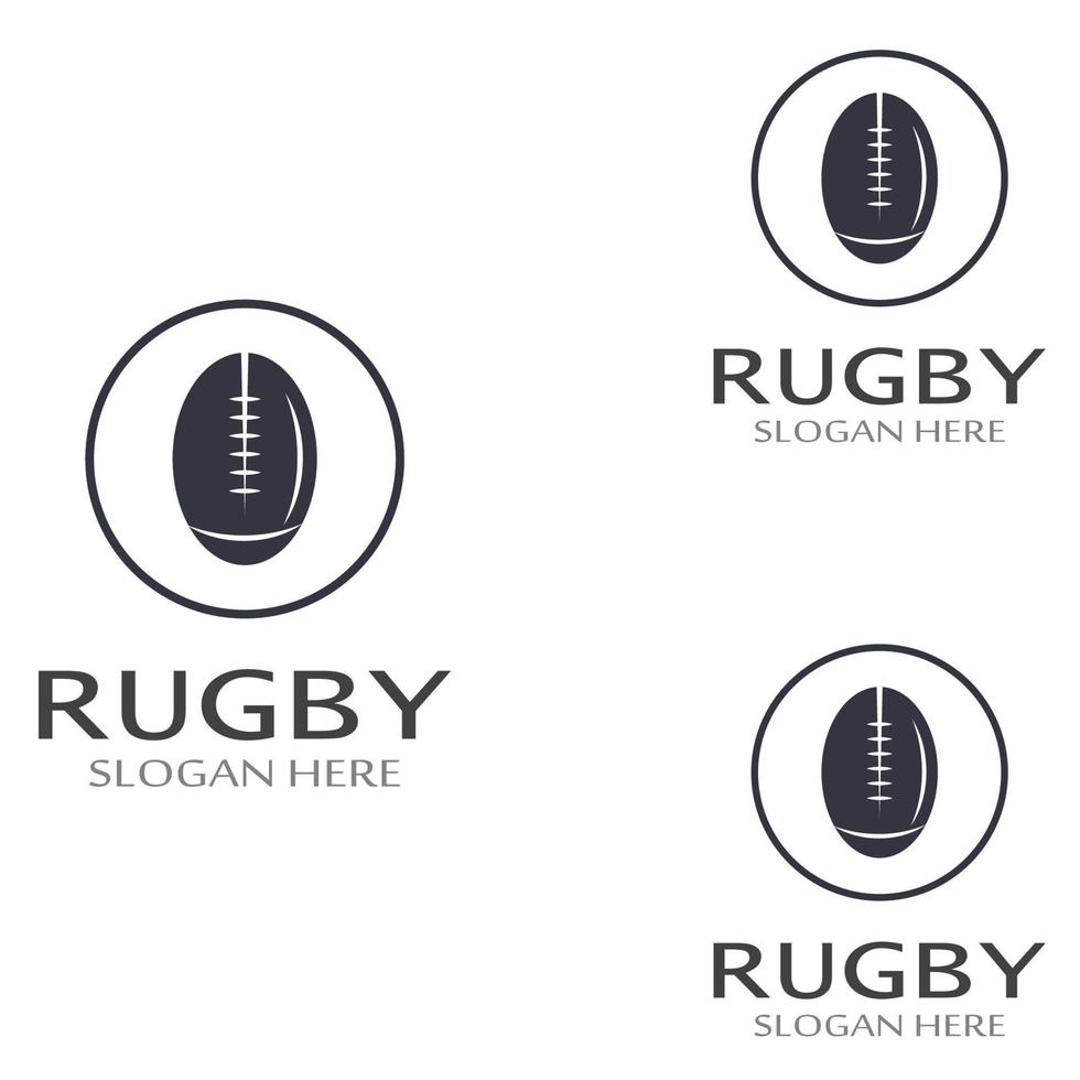 Rugby Ball American Football Icon Vector Logo Template