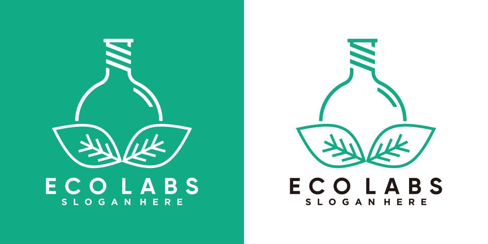 diseño de logotipo de laboratorio ecológico con concepto creativo vector