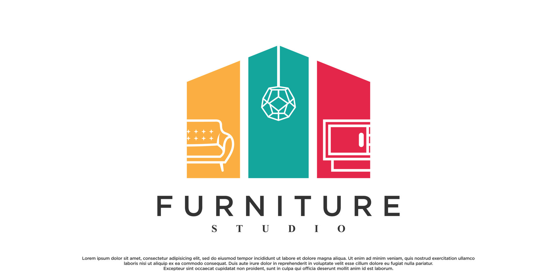 Minimalist furniture logo design with style and creative concept