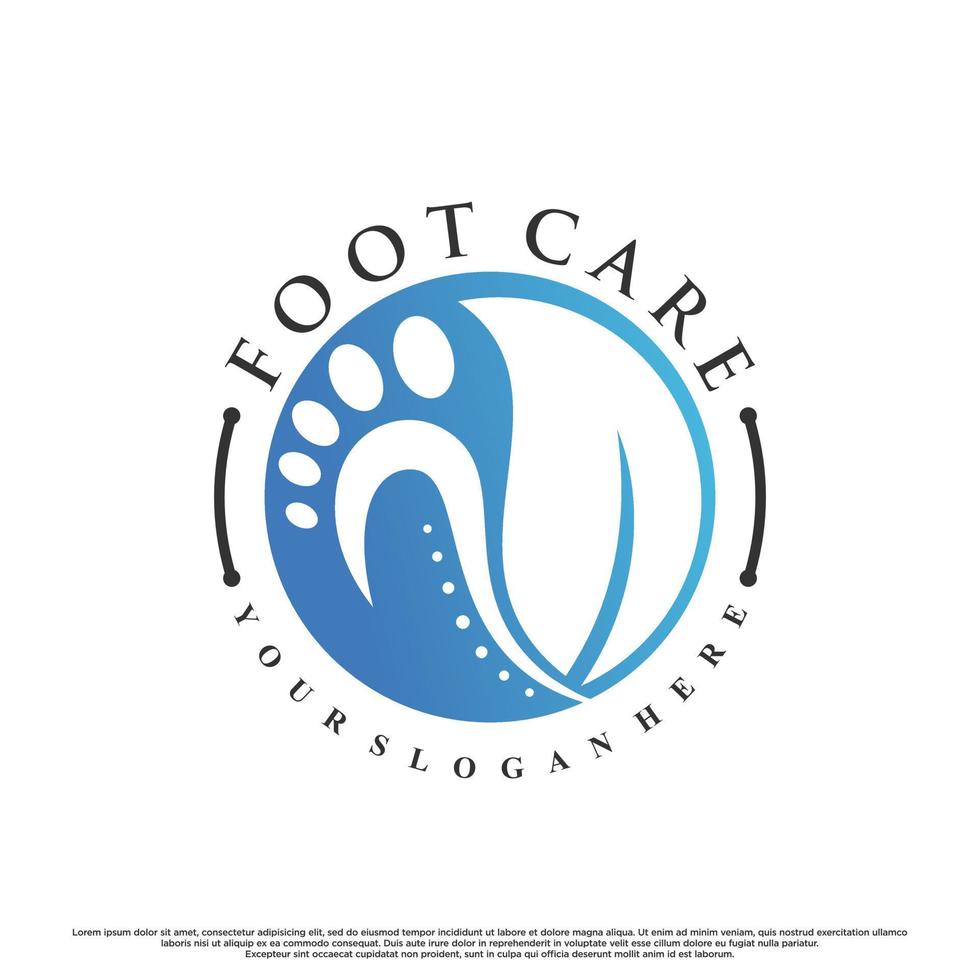 Foot care logo design with creative element concept Premium Vector