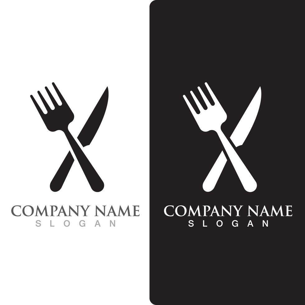 Spoon and fork logo and symbol vector