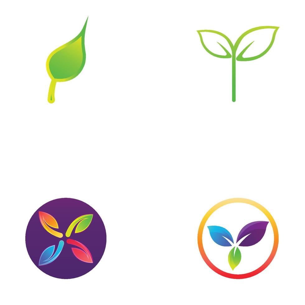 Green leaf logo. Vector design of gardens, plants and nature.