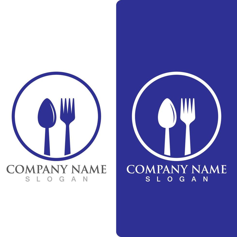 Spoon and fork logo and symbol vector