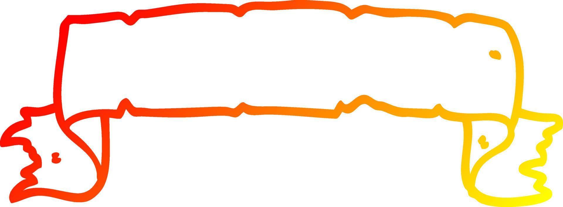 warm gradient line drawing cartoon scroll banner vector