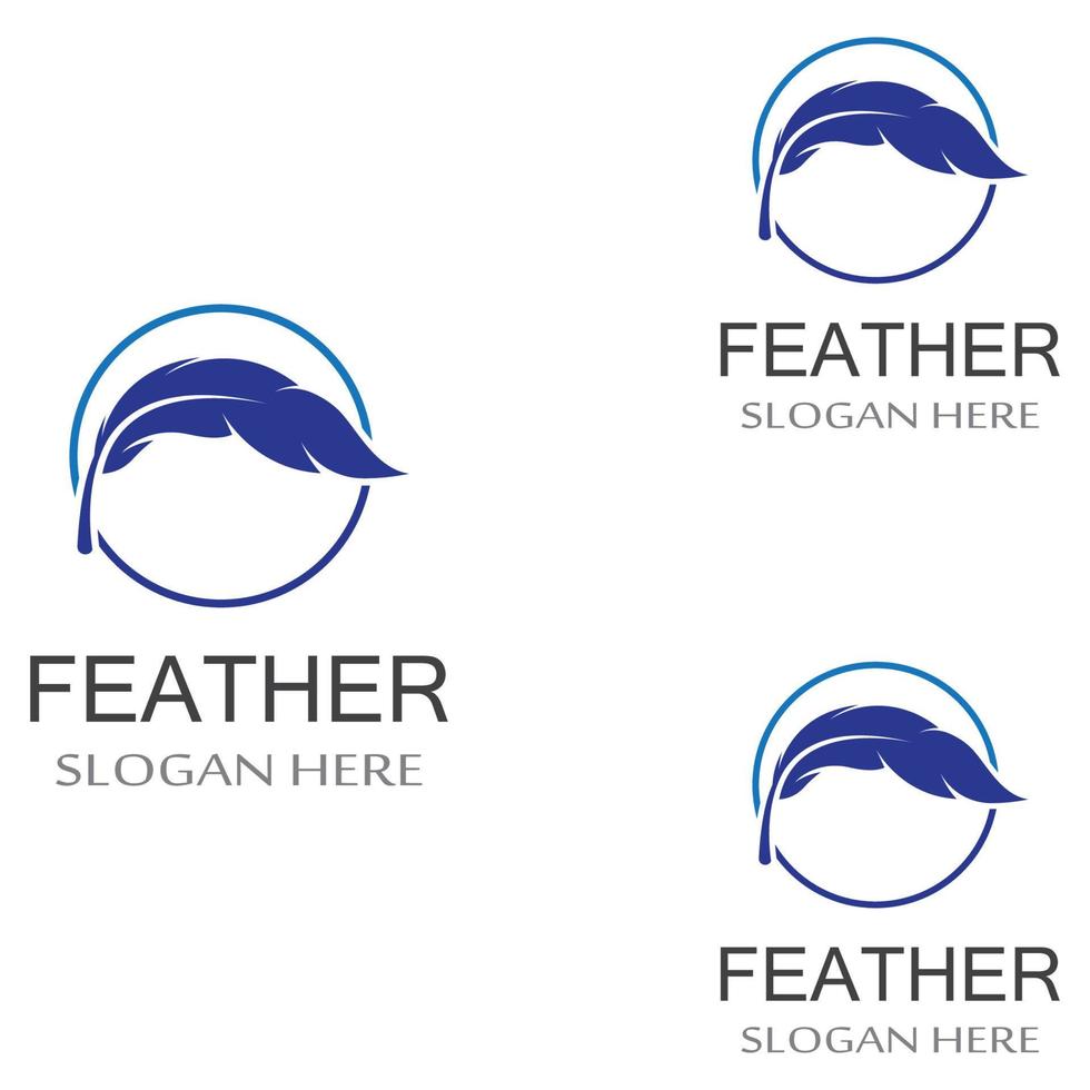 Feather pen Logo template vector