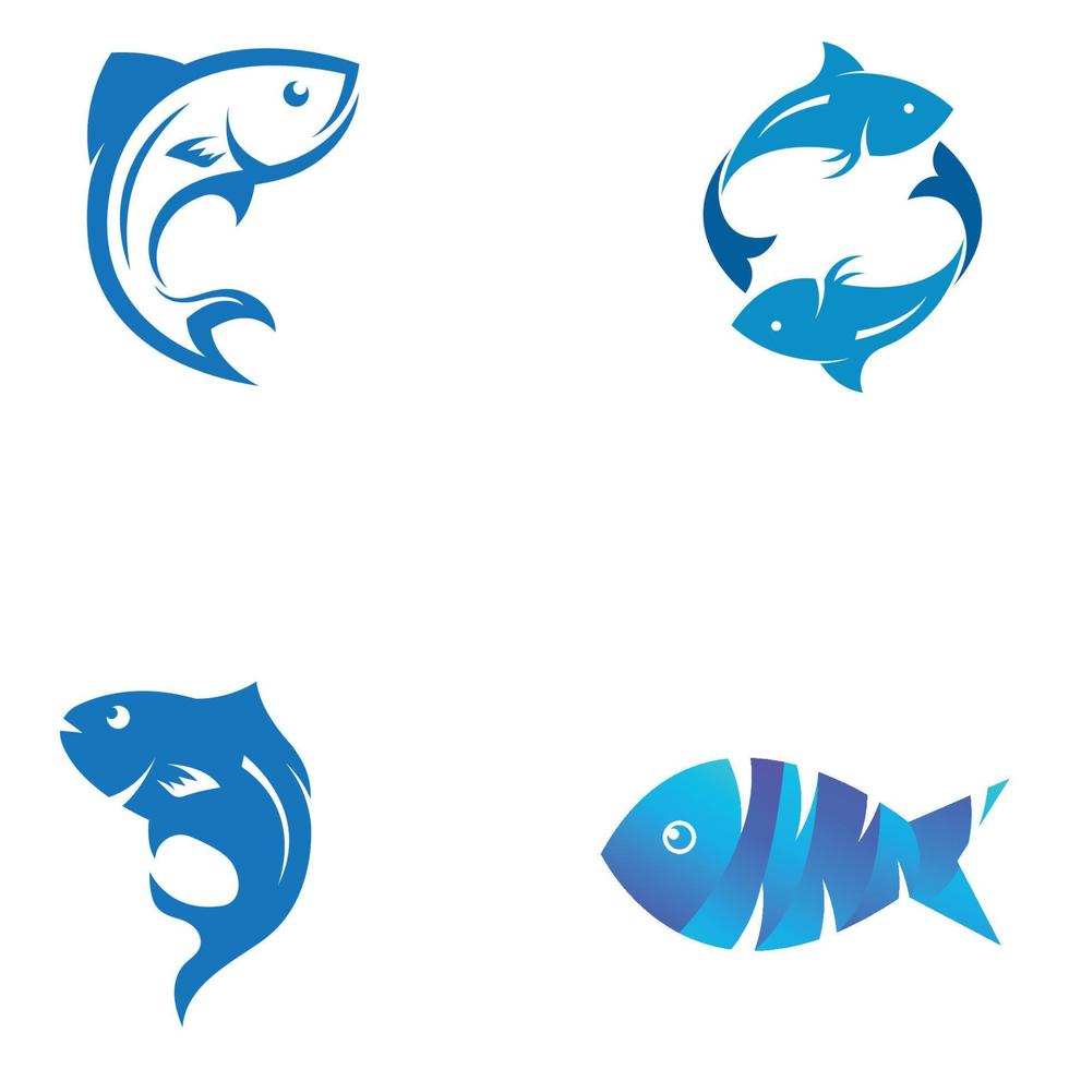 plantilla de logotipo de diseño de icono abstracto de pescado, símbolo de vector creativo de club de pesca o tienda en línea.