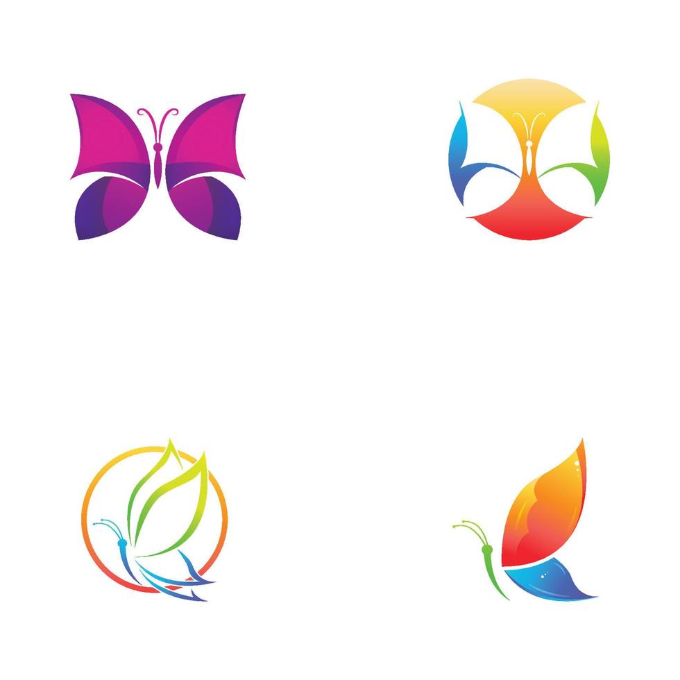 Beautiful colorful butterfly animal logo with vector illustration.