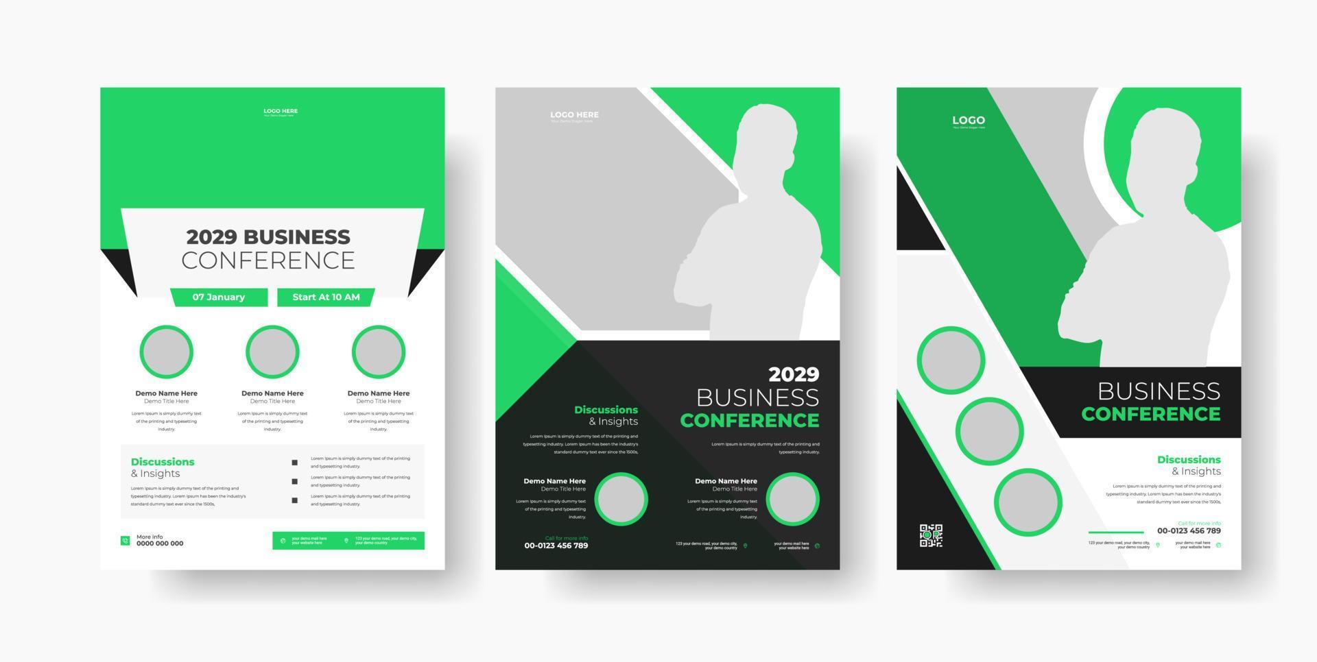 Business conference flyer template design vector