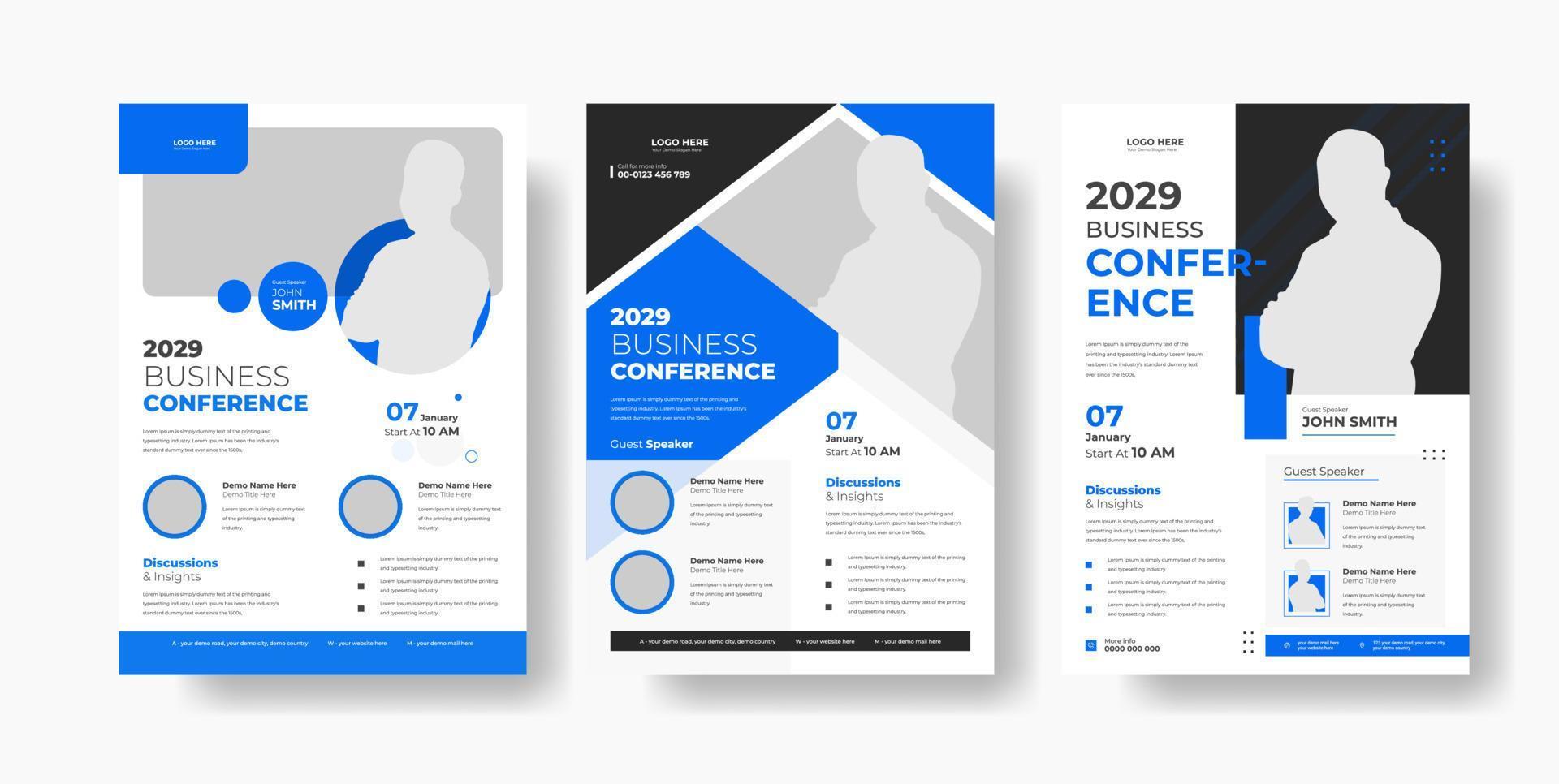 Business conference flyer template design vector