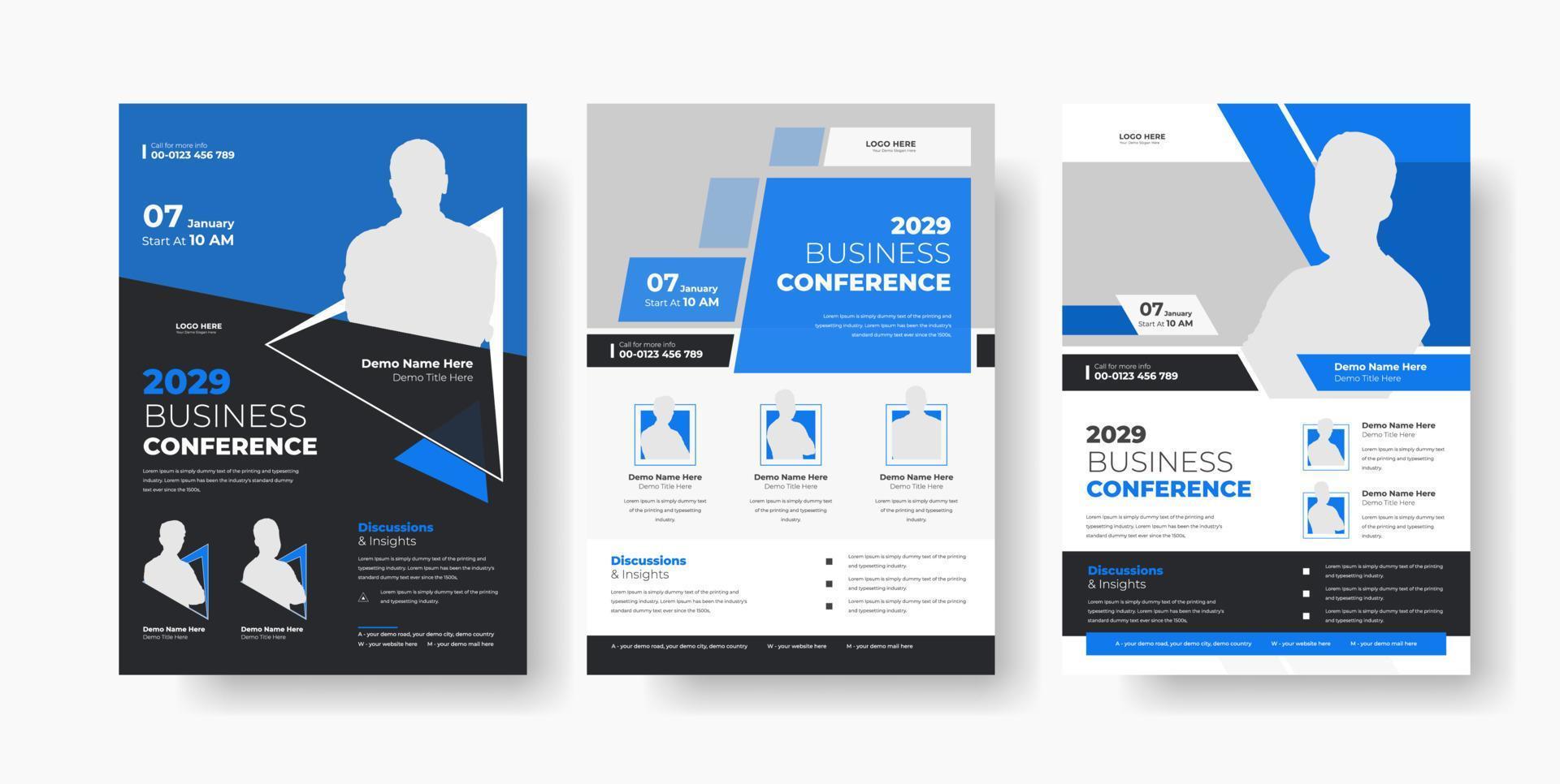 Business conference flyer template design vector