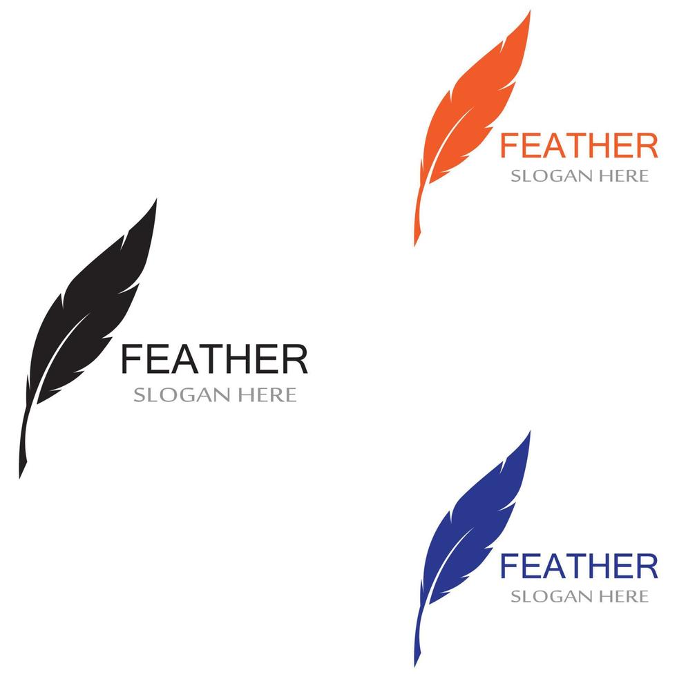 Feather pen Logo template vector