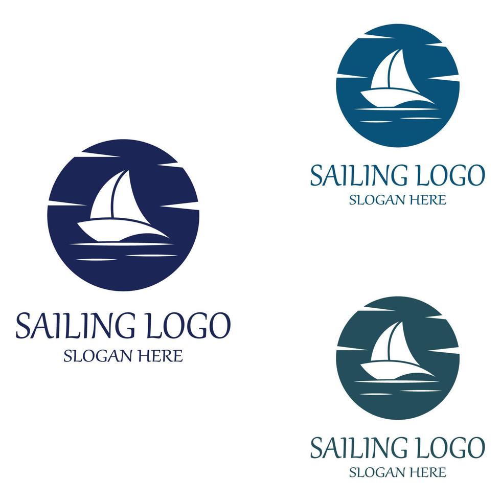 vector de plantilla de logotipo de velero