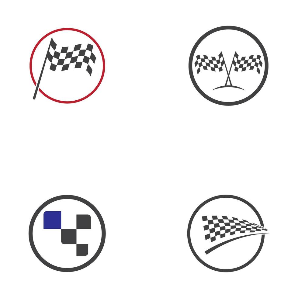 Race flag logo  icon design vector