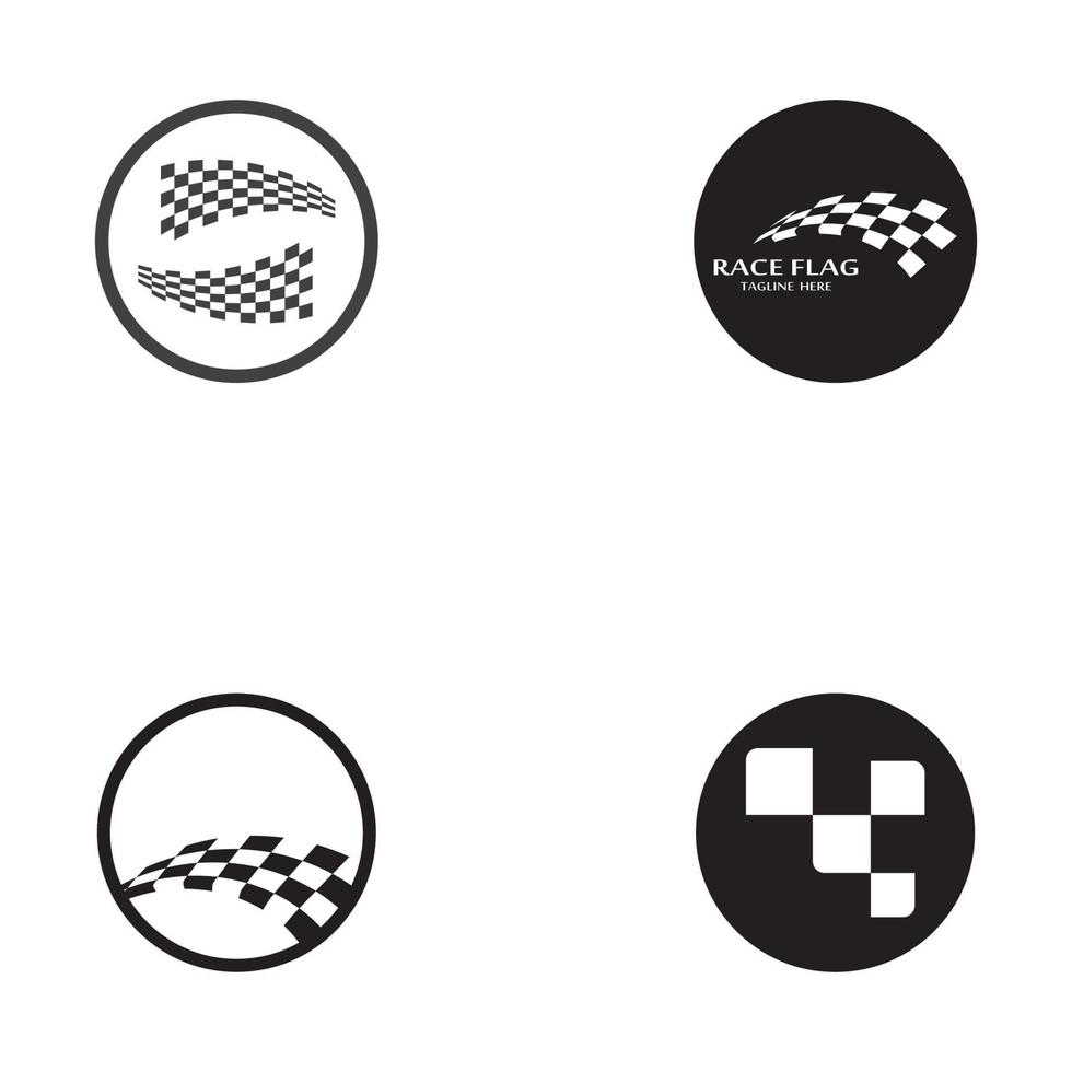 Race flag logo  icon design vector