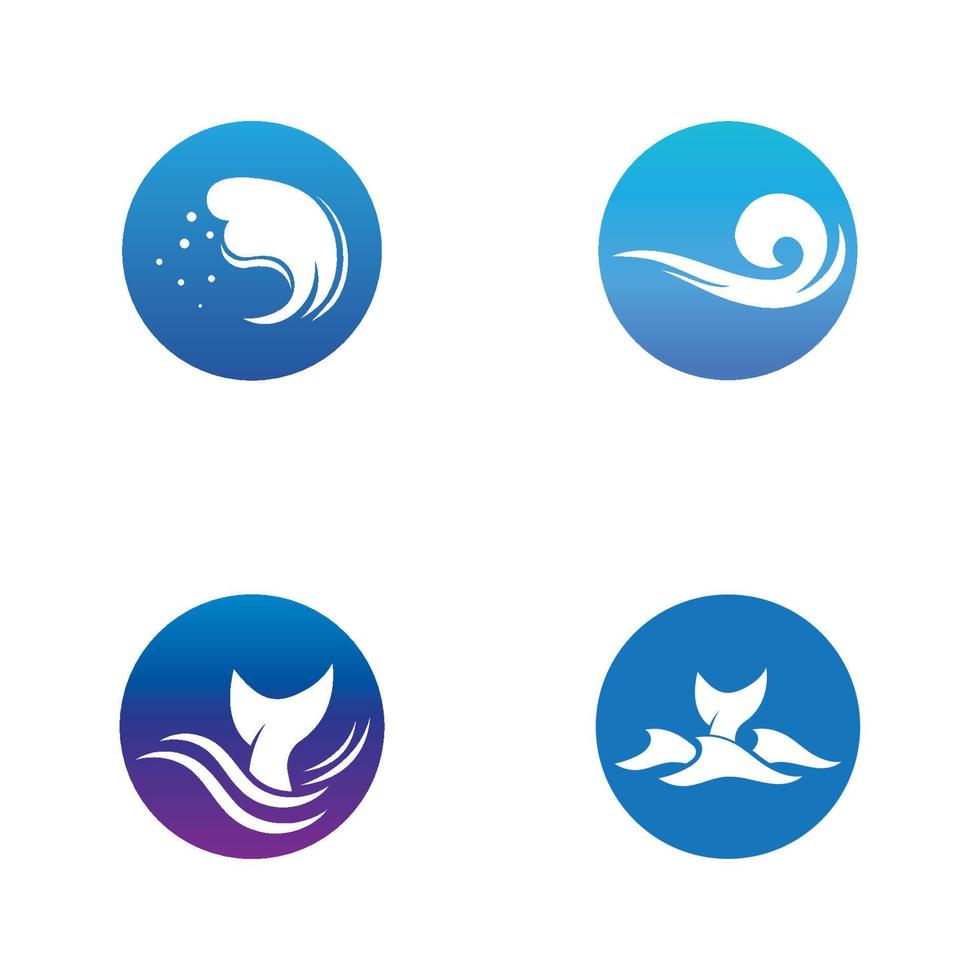 logotipo de onda de agua y logotipo de onda de mar u ondas de agua de playa, con concepto de diseño vectorial. vector