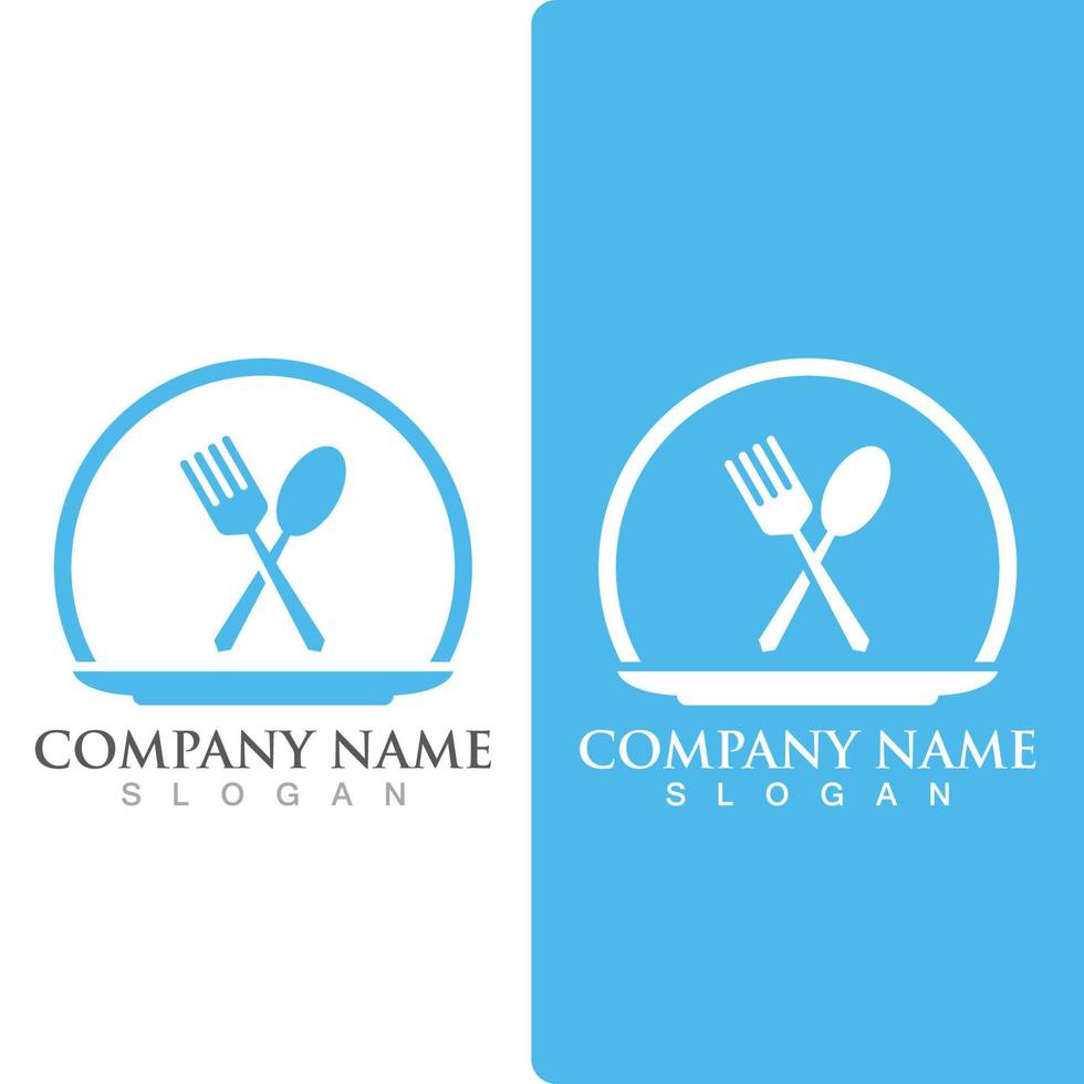 Spoon and fork logo and symbol vector