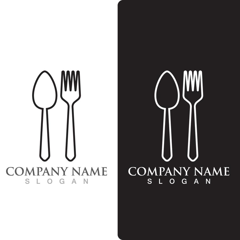 Spoon and fork logo and symbol vector