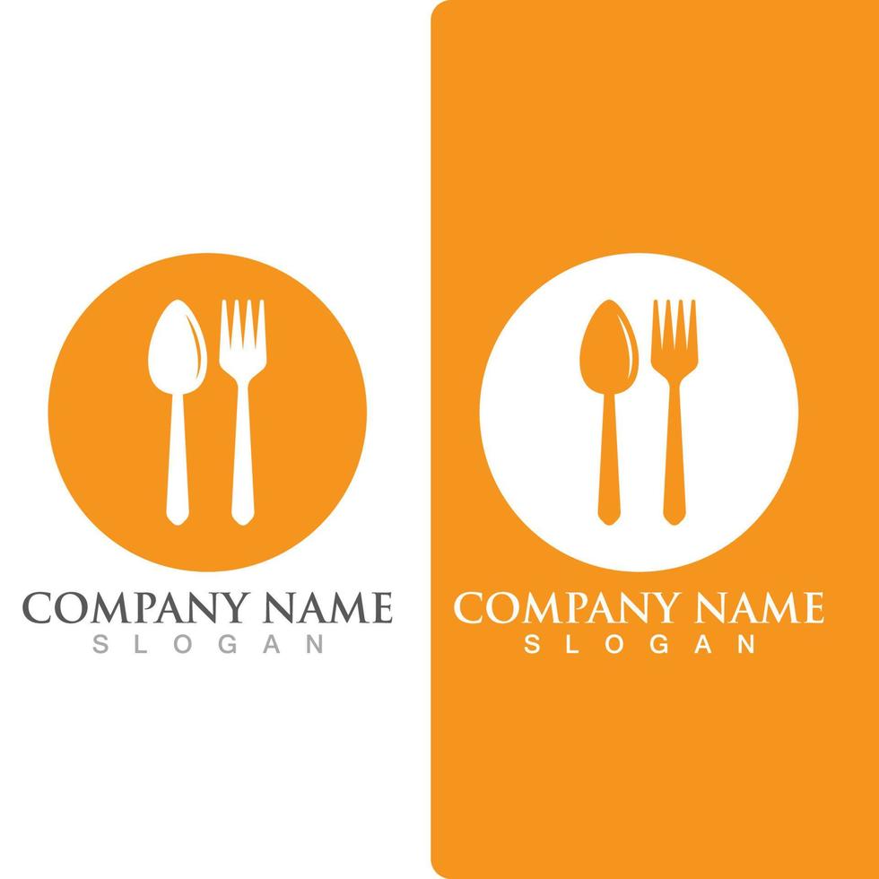 Spoon and fork logo and symbol vector