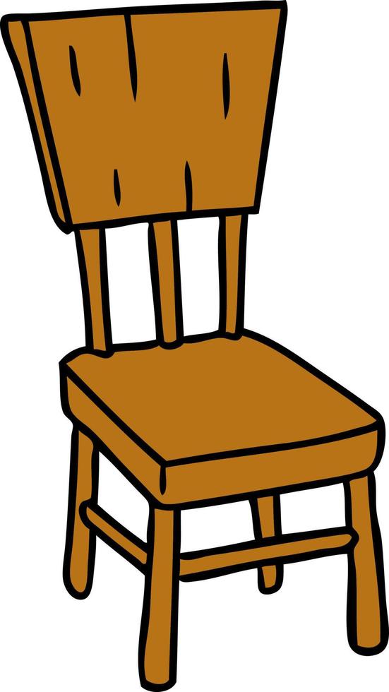 caricatura, garabato, de, un, silla de madera vector