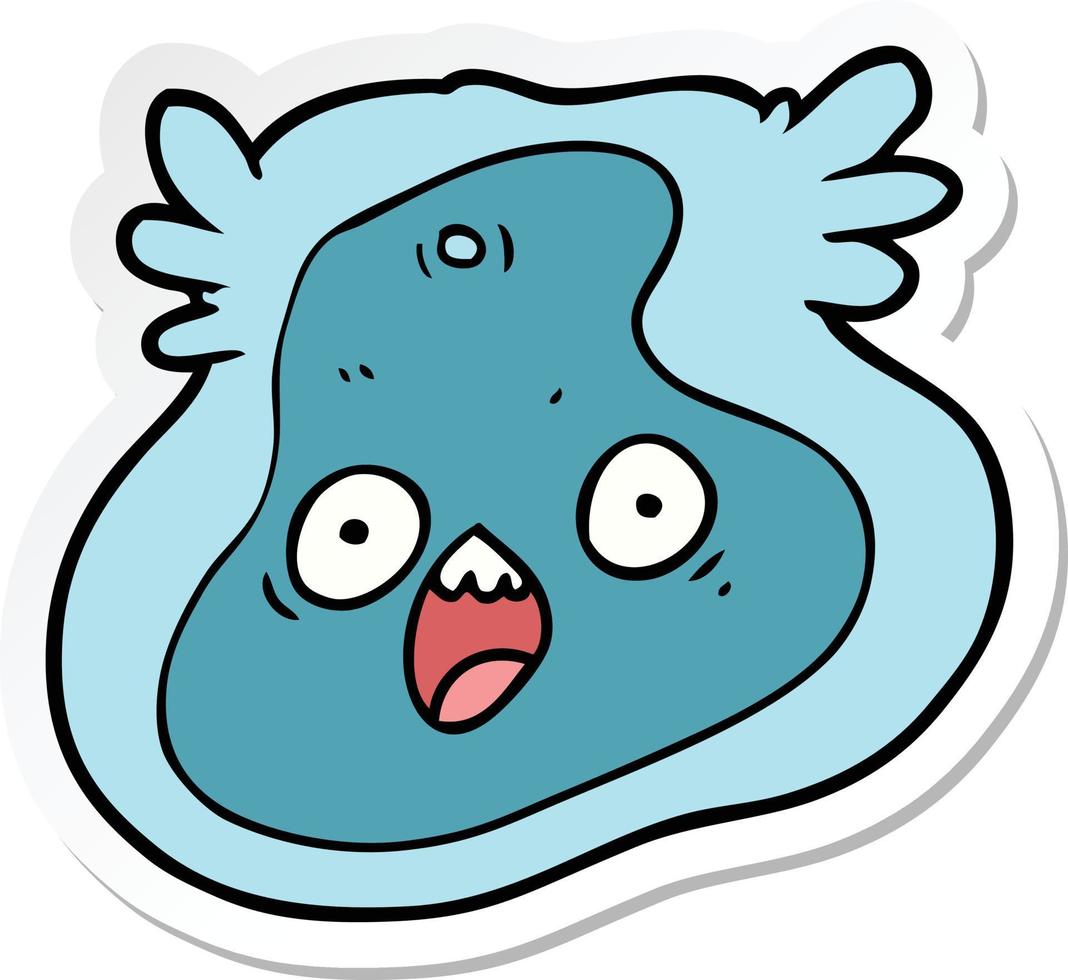 sticker of a cartoon germ vector