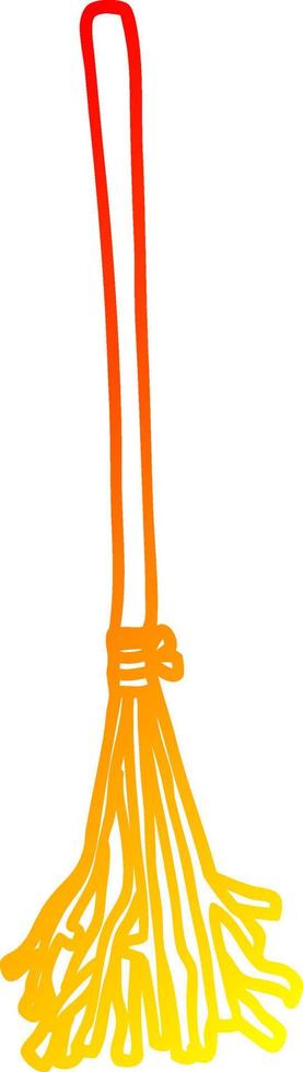 warm gradient line drawing cartoon magic broom sticks vector