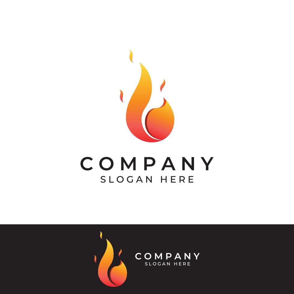 Fire or flame logo, fireball logo, and embers. Using a vector illustration template design concept.