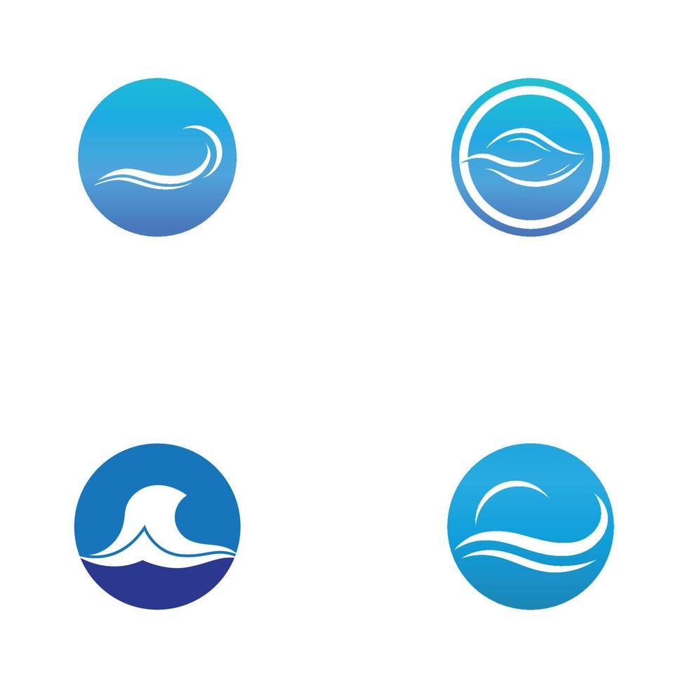 logotipo de onda de agua y logotipo de onda de mar u ondas de agua de playa, con concepto de diseño vectorial. vector