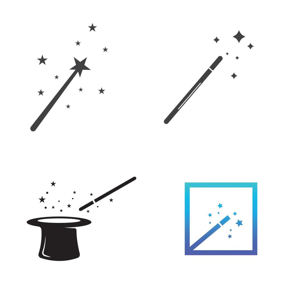 vector de logotipo de icono de varita mágica