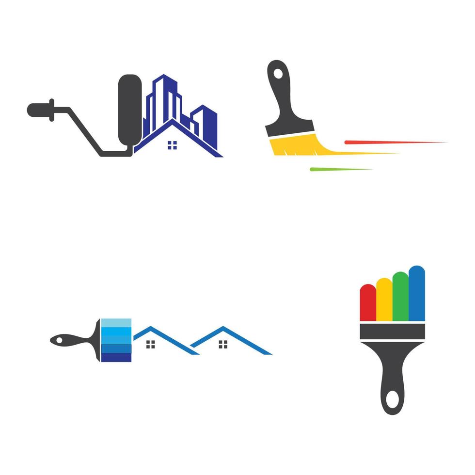 logotipo de pincel y símbolo de imagen vectorial vector