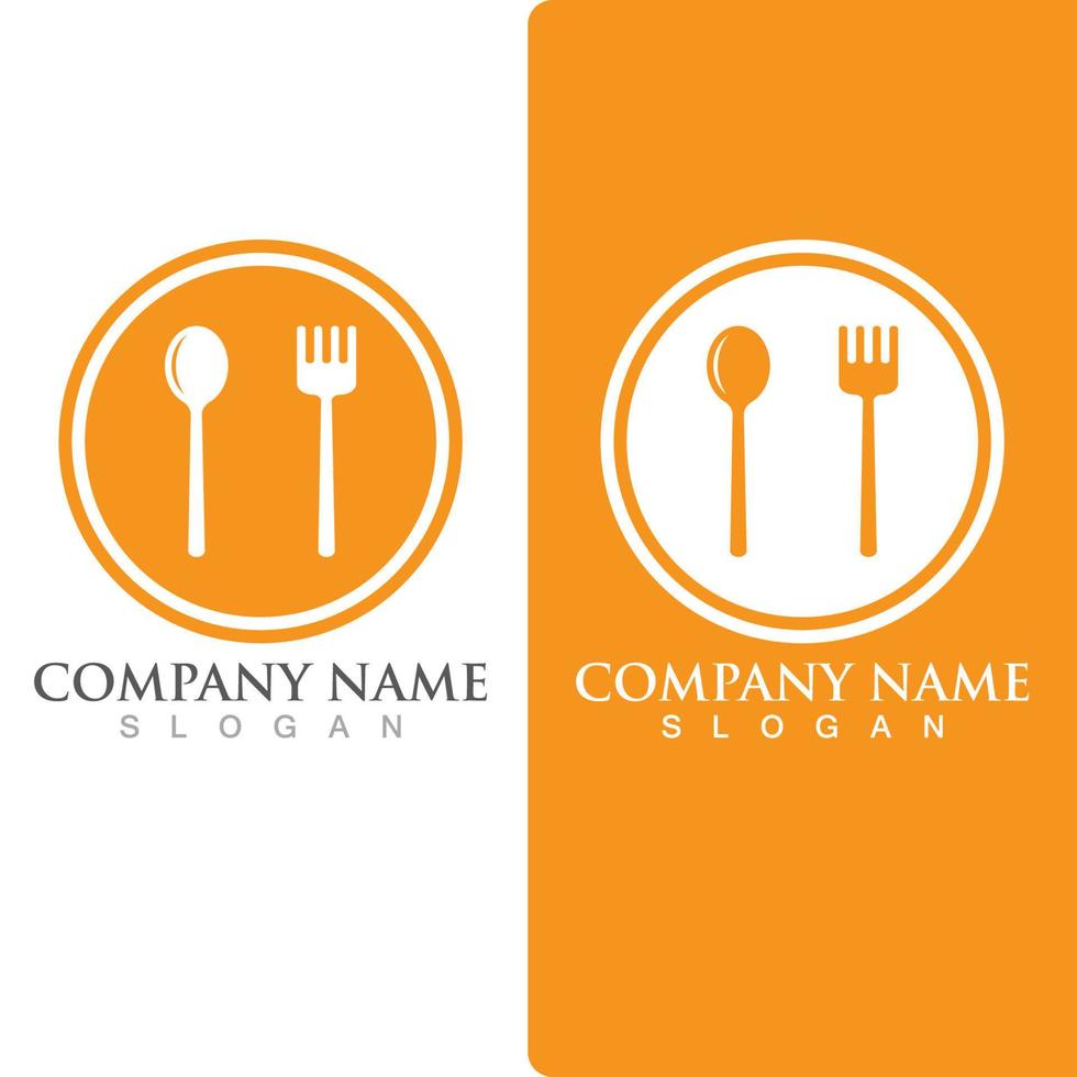 Spoon and fork logo and symbol vector