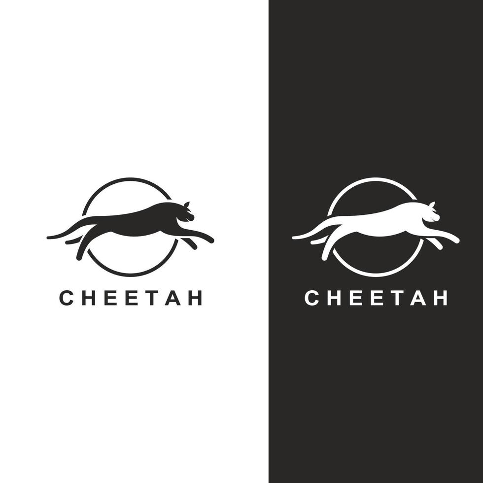 Cheetah animal logo with design concept vector illustration template.