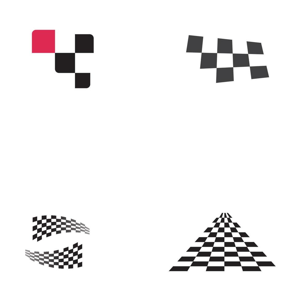 Race flag logo  icon design vector