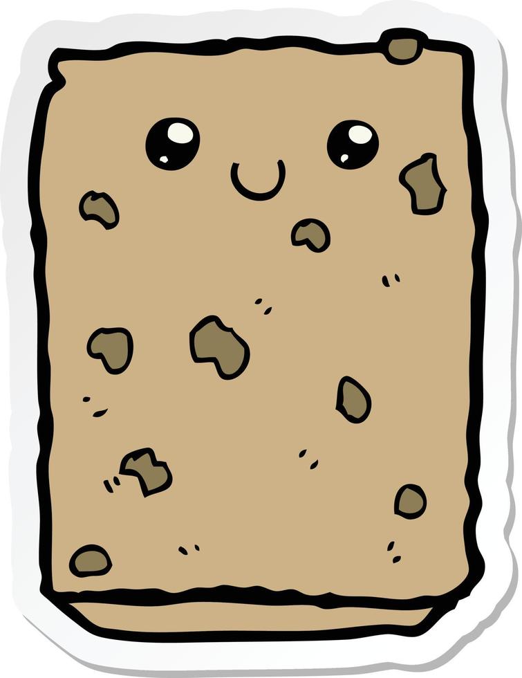 sticker of a cartoon biscuit vector