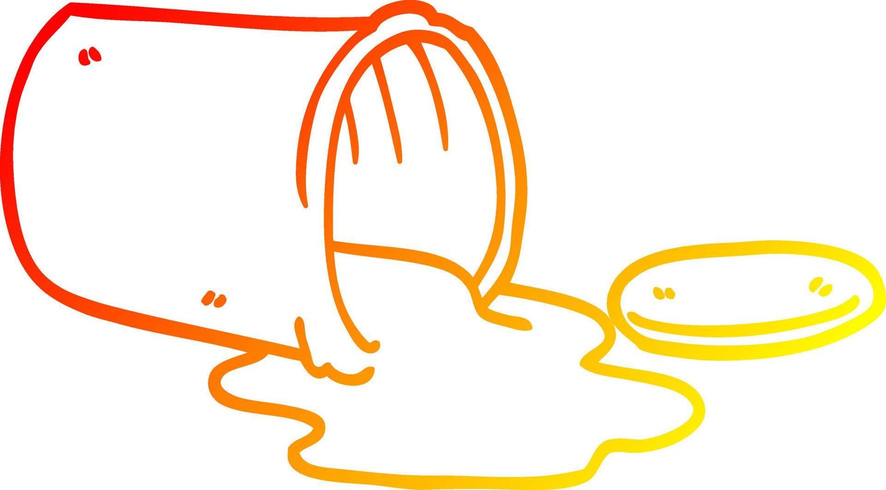 warm gradient line drawing cartoon spilt paint vector