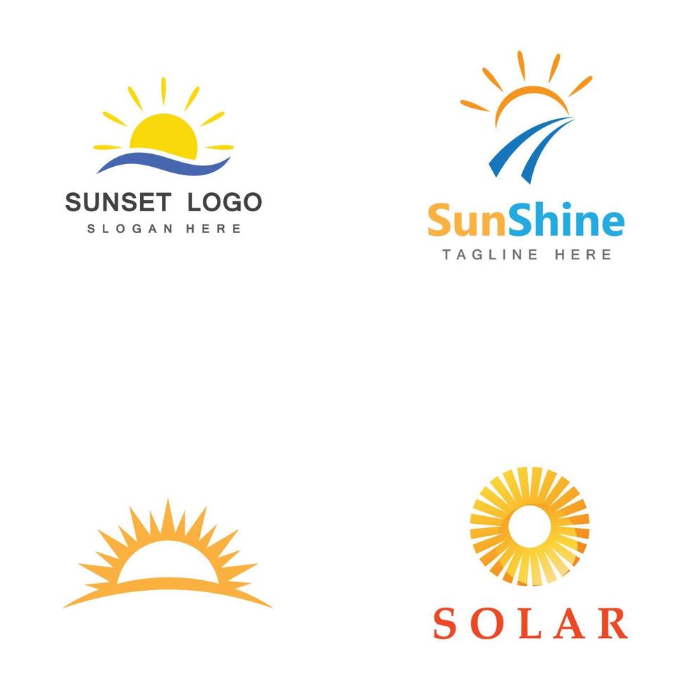 Sunset beach logo  symbol vector illustration design template.