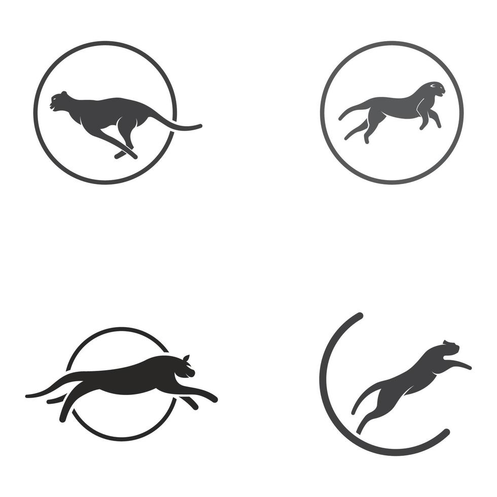 Cheetah animal logo with design concept vector illustration template.