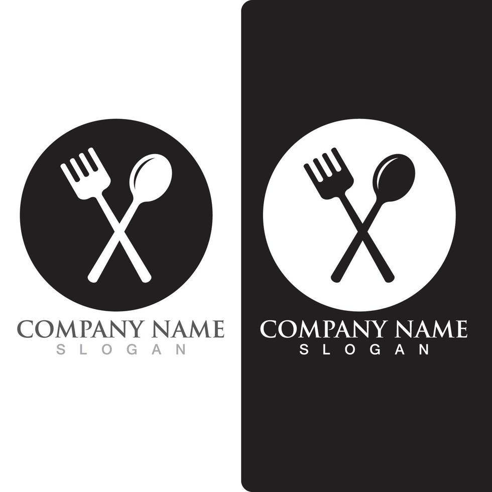 Spoon and fork logo and symbol vector