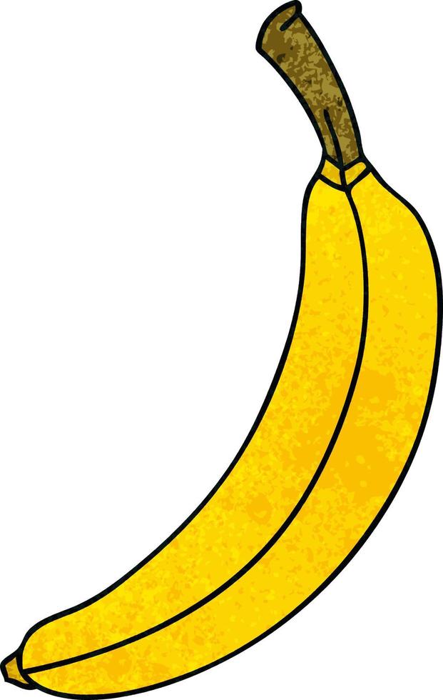 quirky hand drawn cartoon banana vector