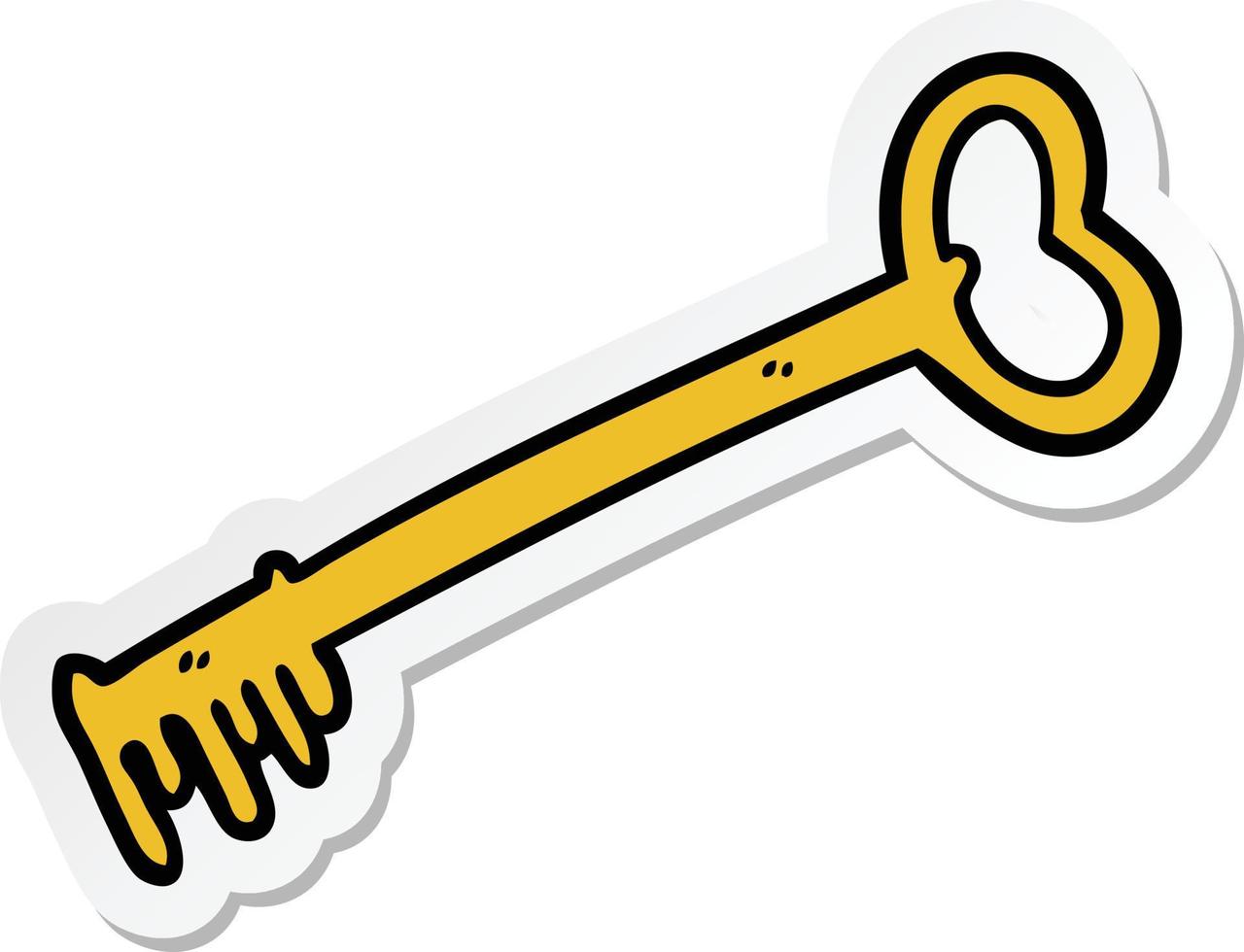 sticker of a cartoon fancy old key vector