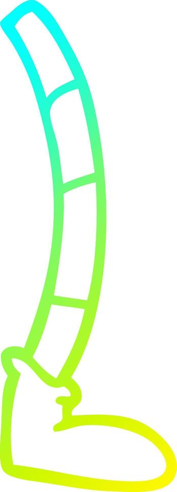 cold gradient line drawing cartoon retro leg vector
