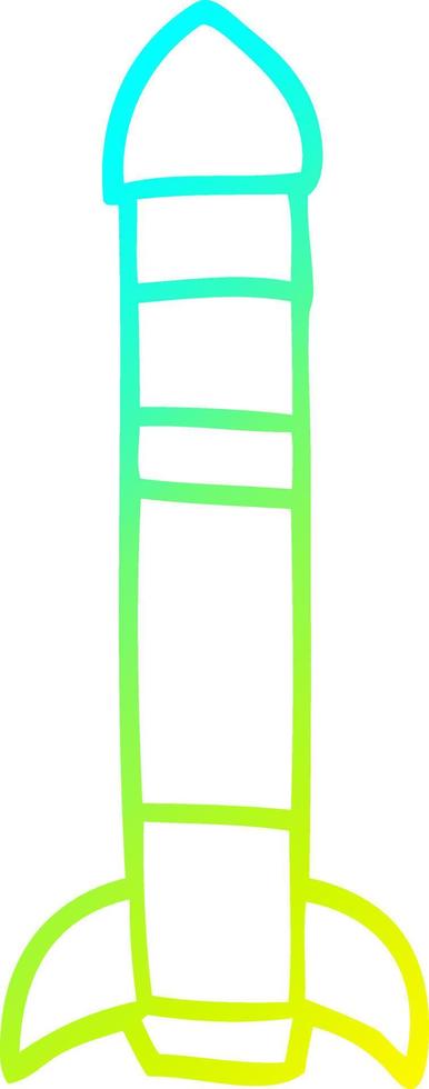 cold gradient line drawing cartoon tall rocket vector