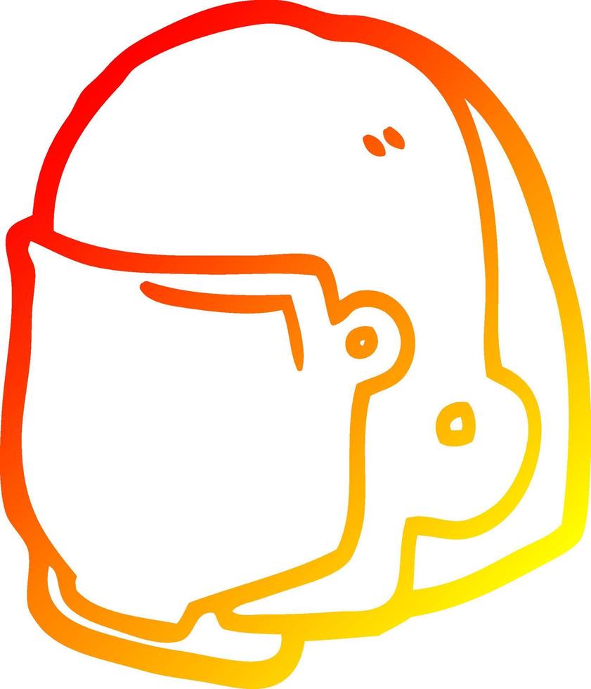 warm gradient line drawing cartoon space helmet vector