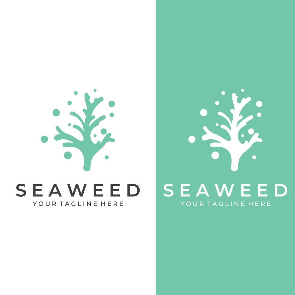logotipo de algas marinas con diseño de vector de ilustración de plantilla.